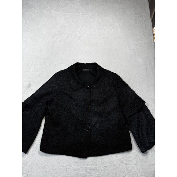 VTG Picadilly Lightweight Jacket Zip Up High Neck Sz Lg Black - Picture 2 of 12